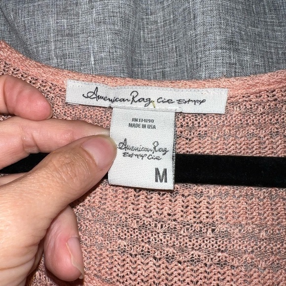 American Rag Peach Lace Hem Sweater - Size Medium - Picture 5 of 5